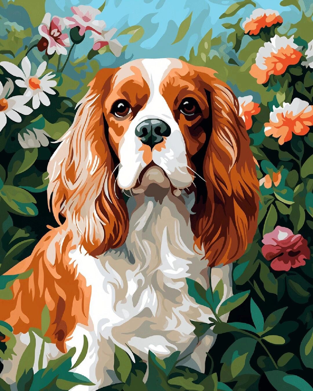 Garden Cavalier paint by numbers kit