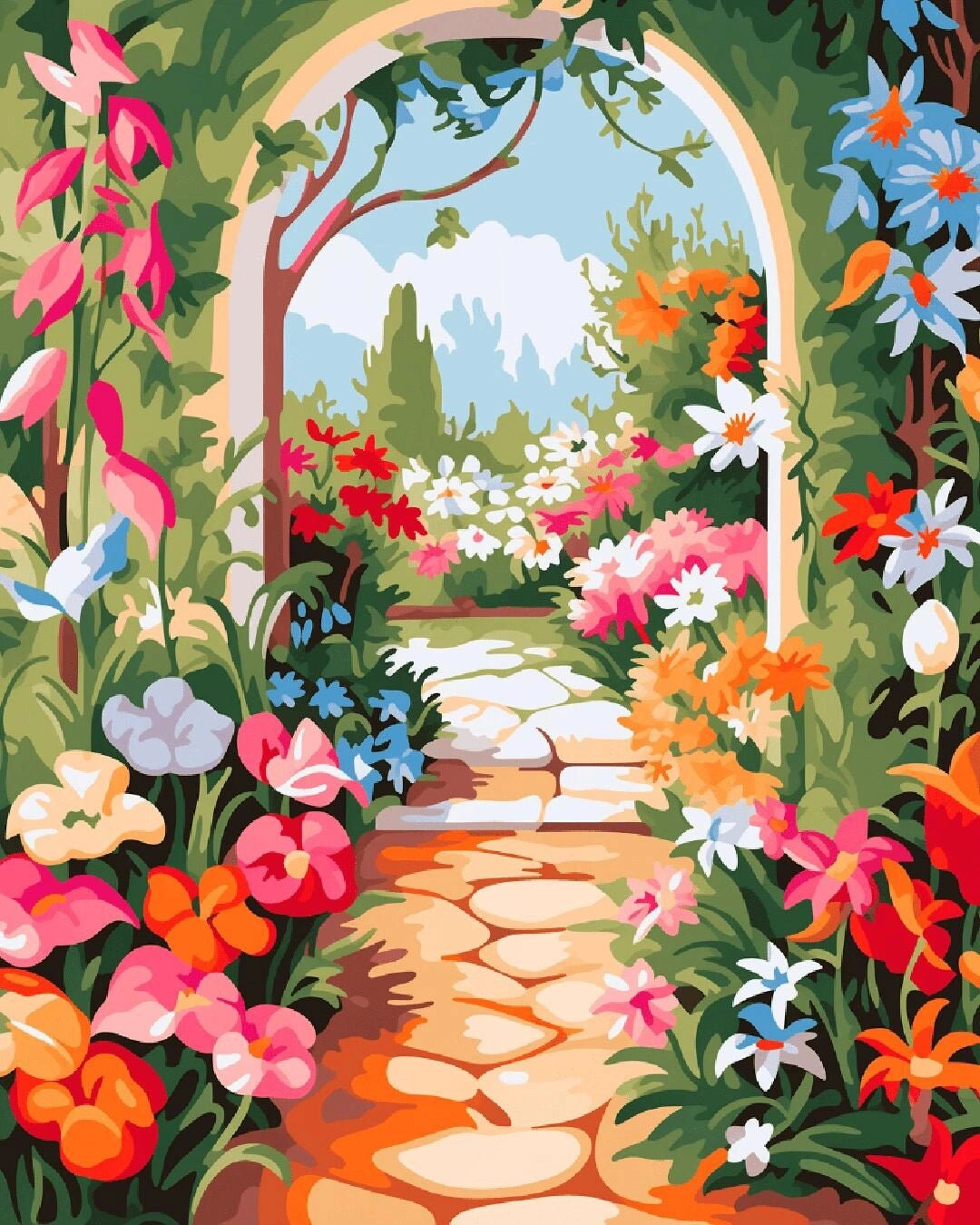 Garden Entrance paint by numbers kit