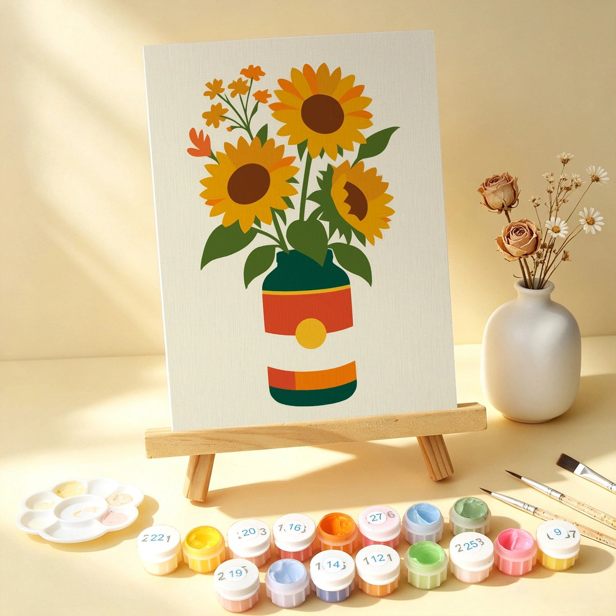 Garden in Jars - Mini Paint by Numbers (6 Pieces) paint by numbers kit