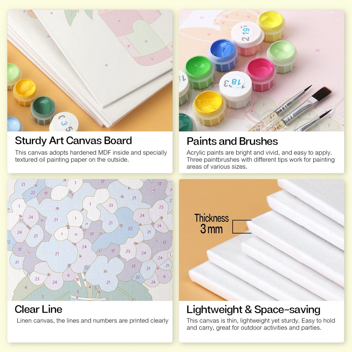 Garden in Jars - Mini Paint by Numbers (6 Pieces) paint by numbers kit