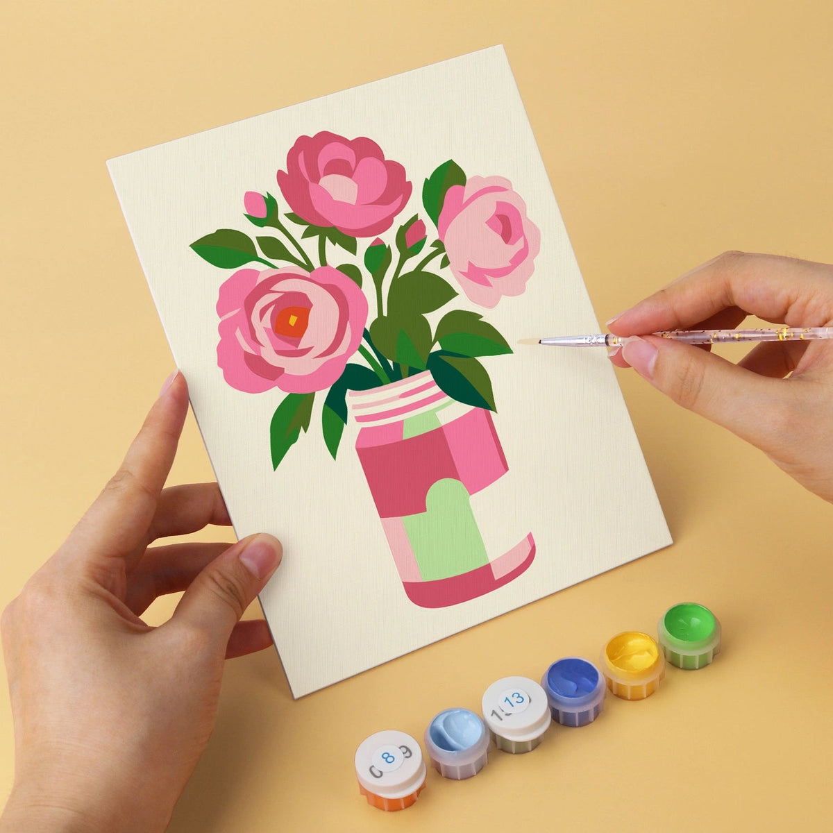 Garden in Jars - Mini Paint by Numbers (6 Pieces) paint by numbers kit