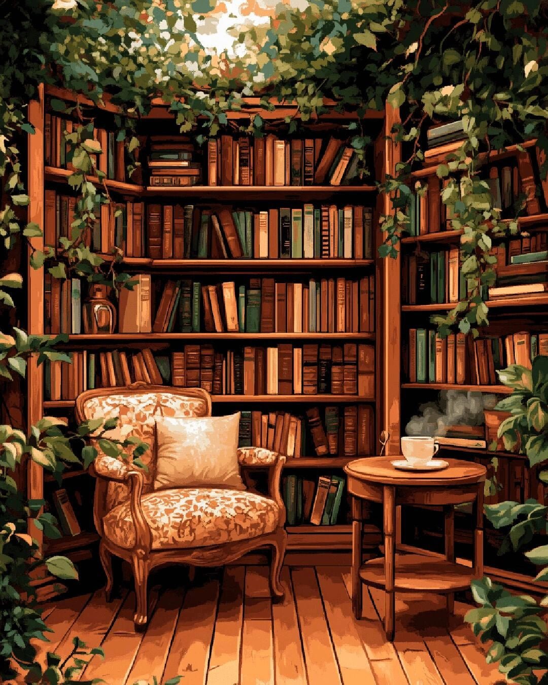 Gardener’s Book Nook paint by numbers kit