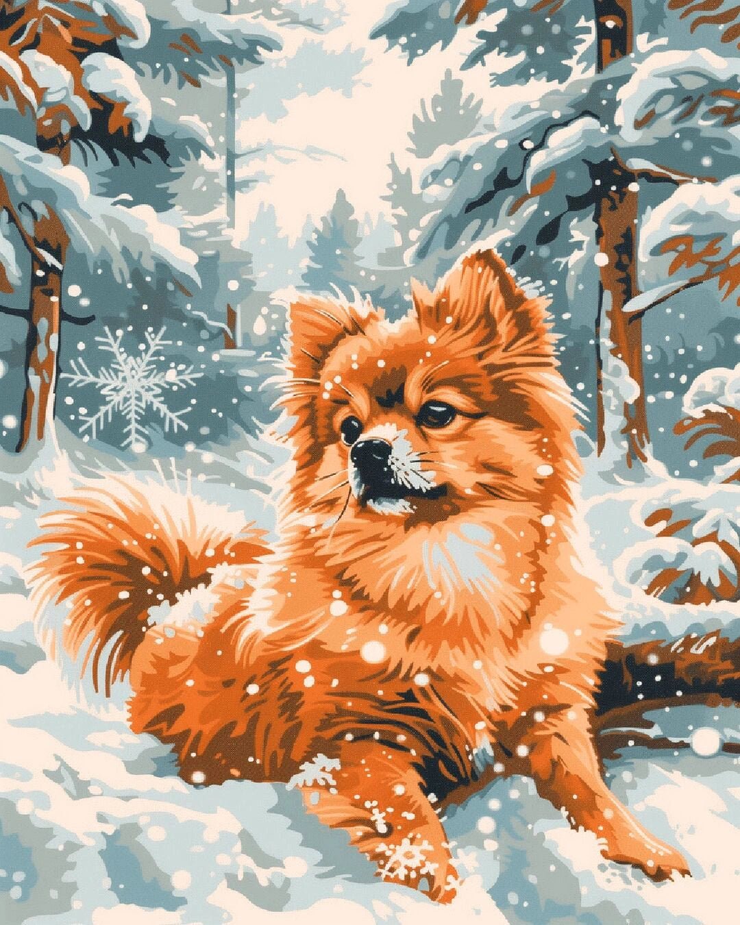 German Spitz paint by numbers kit