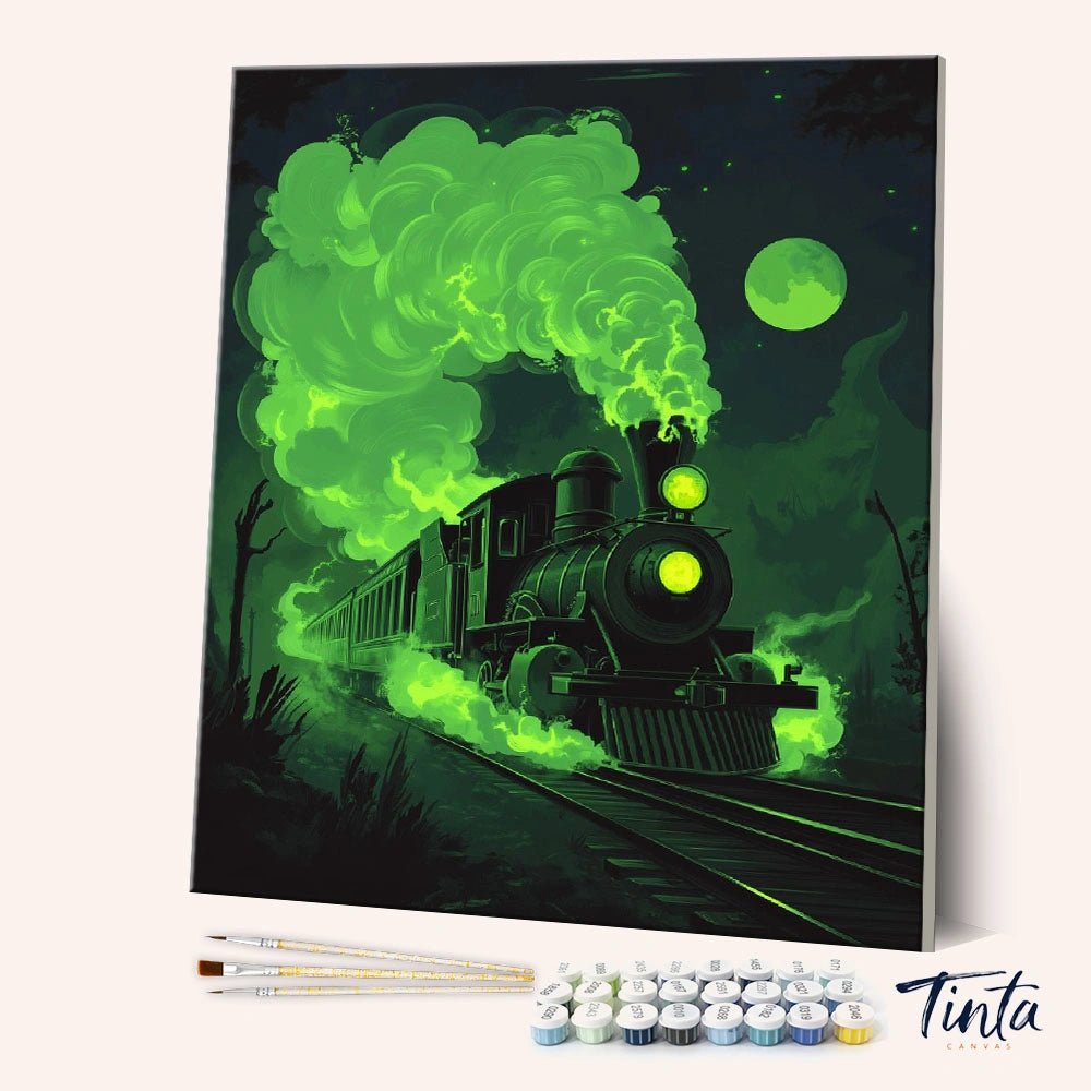 Ghost Train paint by numbers kit
