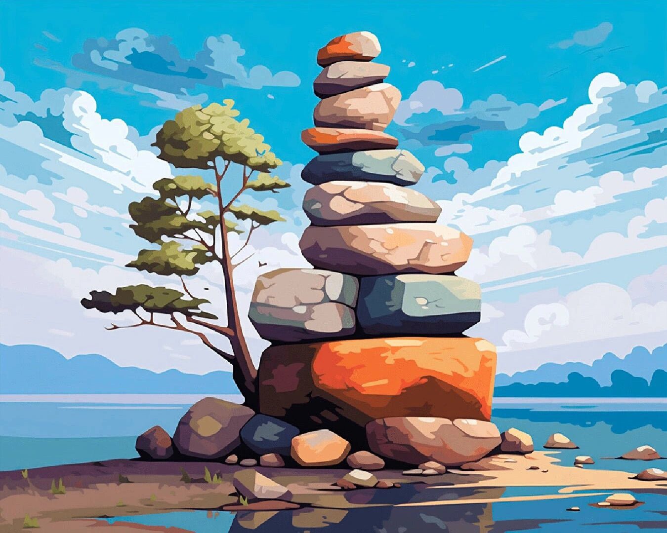 Giant Rock Balancing paint by numbers kit