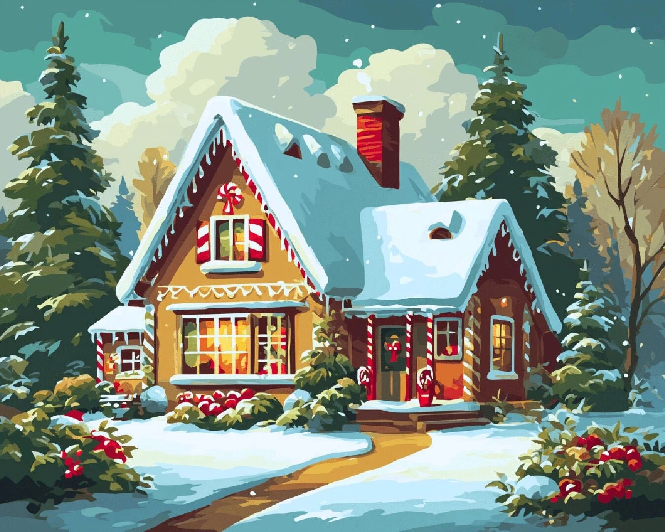 Gingerbread Home paint by numbers kit