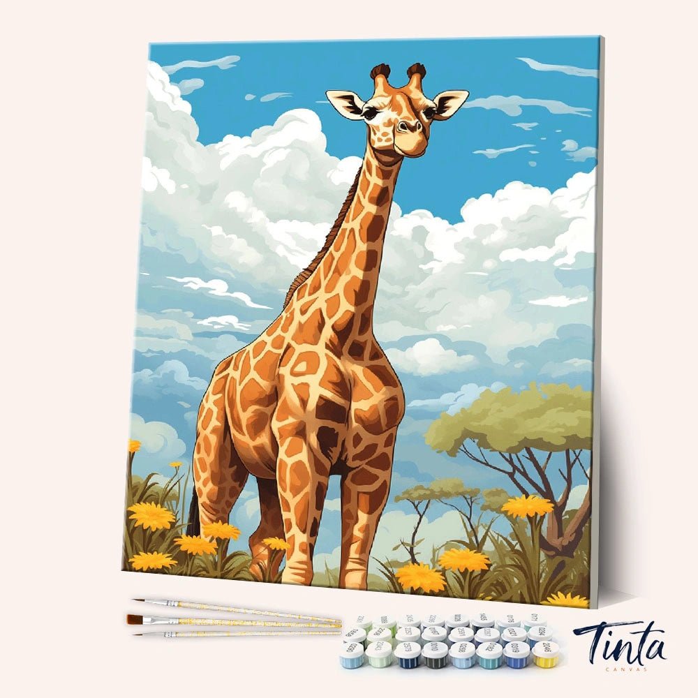 Giraffe Overlook paint by numbers kit