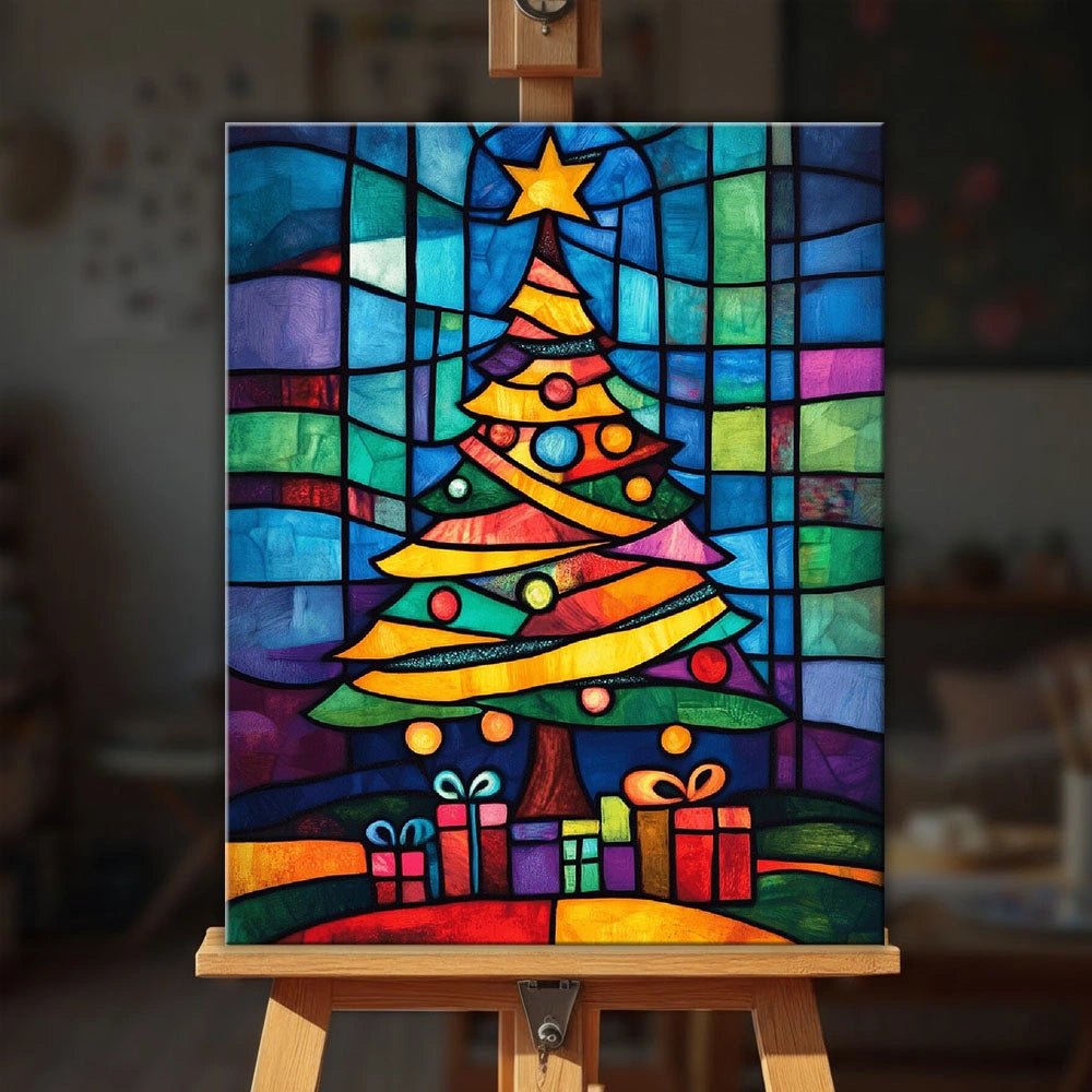 Glass Christmas paint by numbers kit