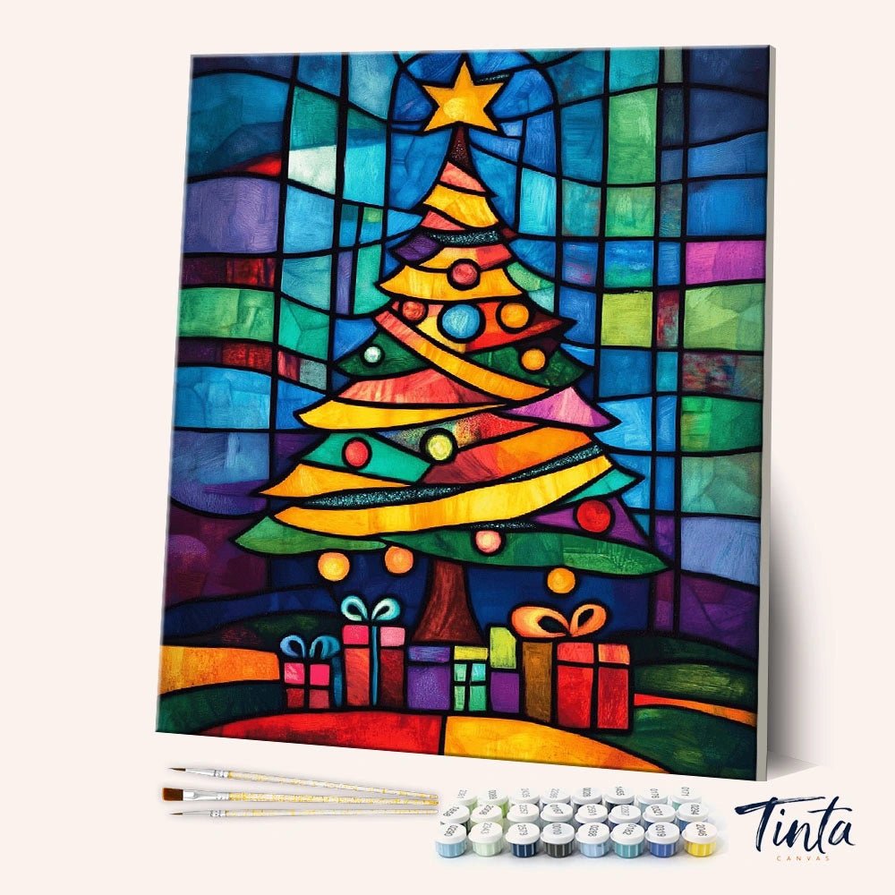 Glass Christmas paint by numbers kit