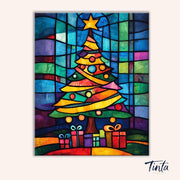 Glass Christmas paint by numbers kit