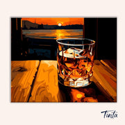 Glass of Whiskey paint by numbers kit