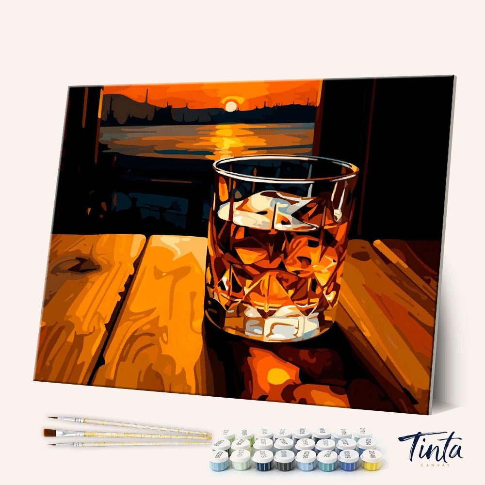 Glass of Whiskey paint by numbers kit