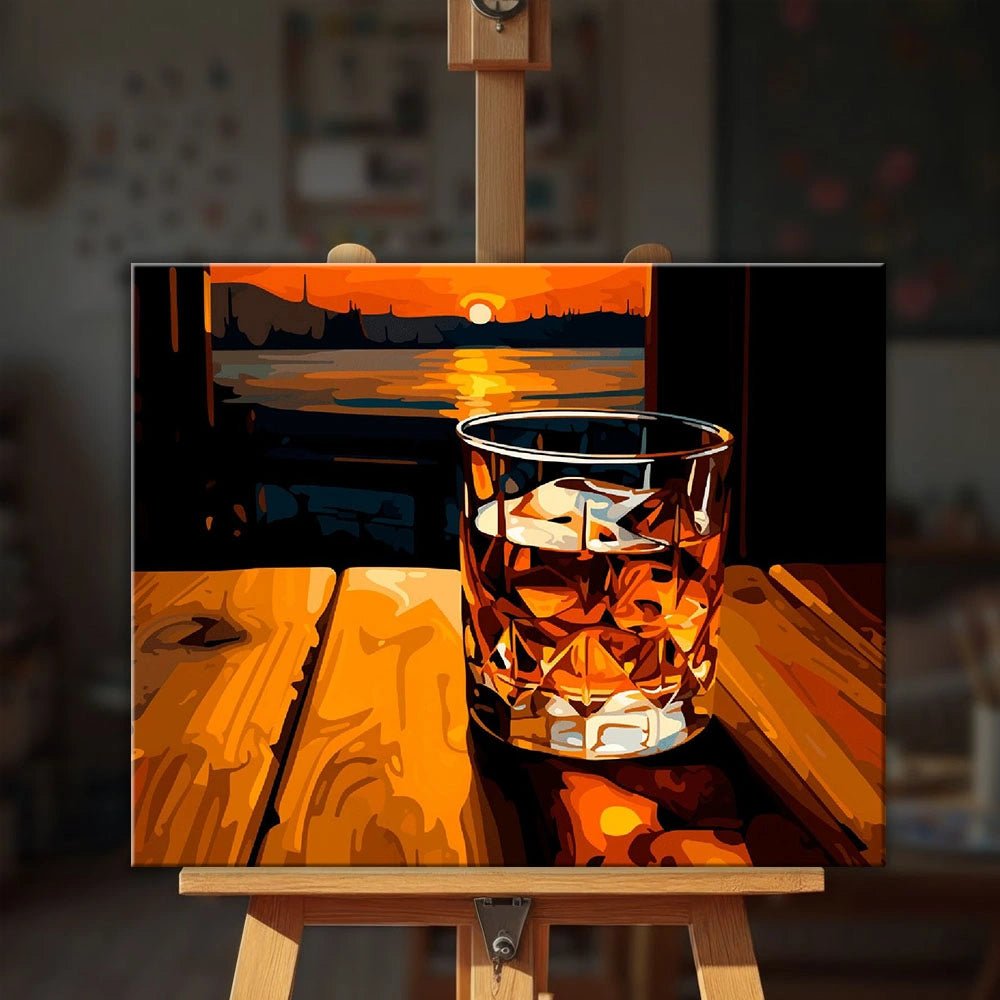 Glass of Whiskey paint by numbers kit