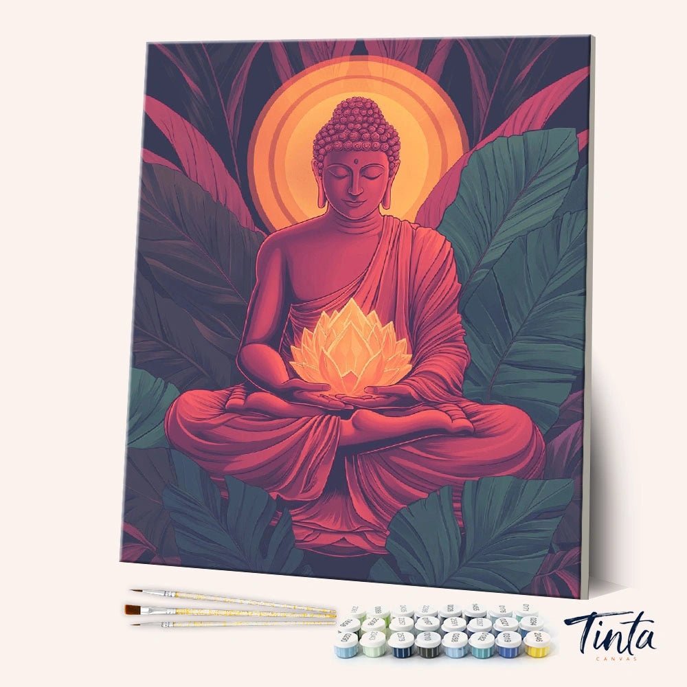 Glowing Lotus paint by numbers kit