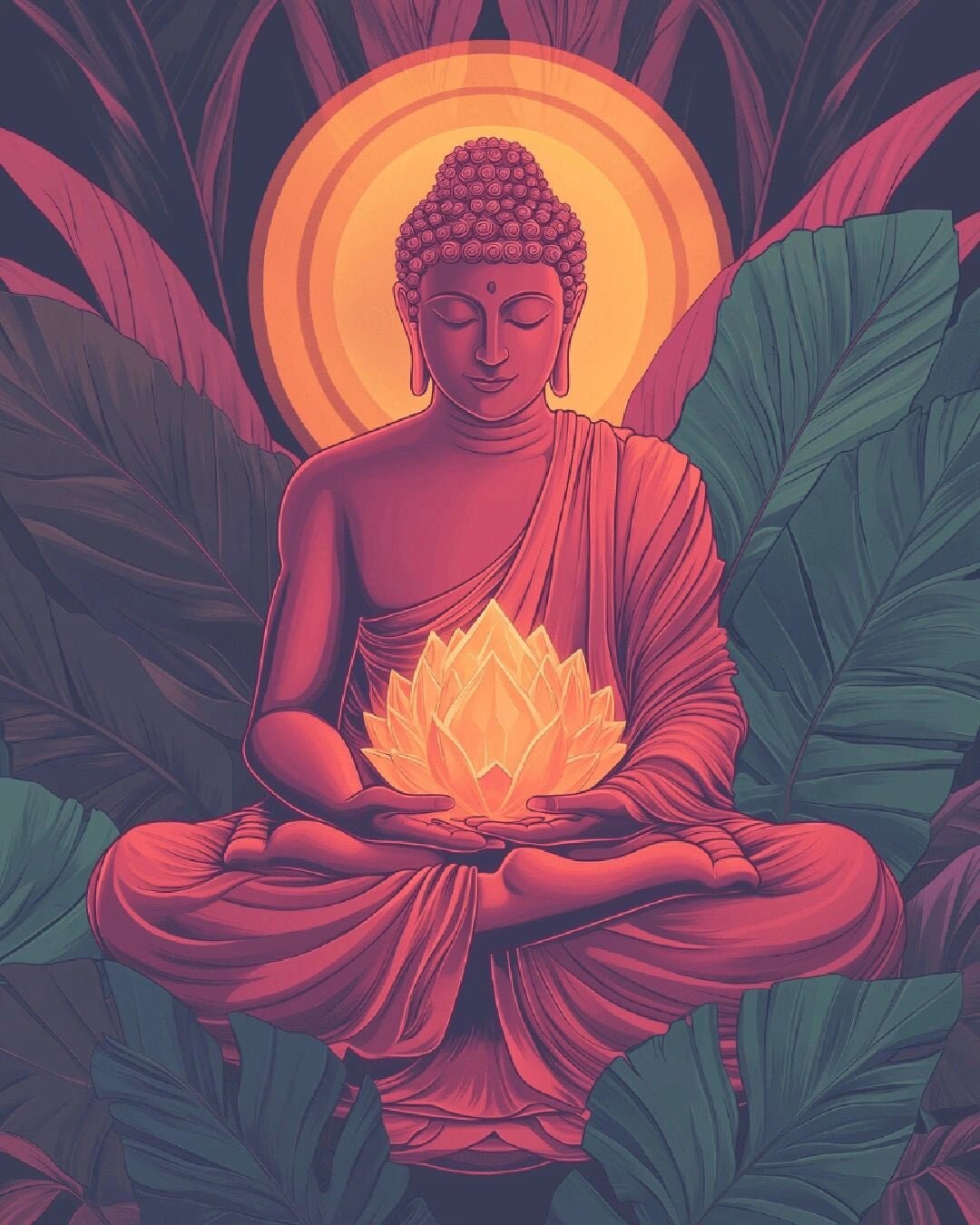 Glowing Lotus paint by numbers kit