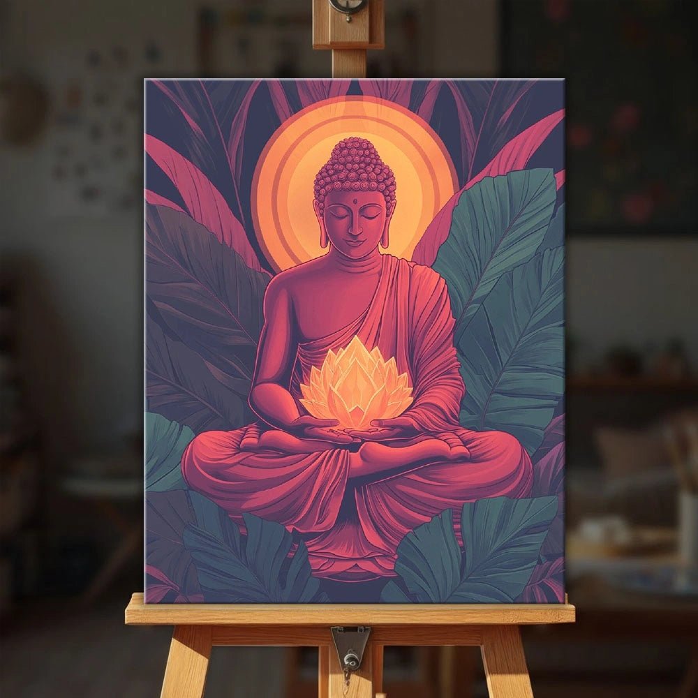 Glowing Lotus paint by numbers kit