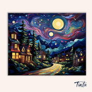 Glowing Night Road paint by numbers kit