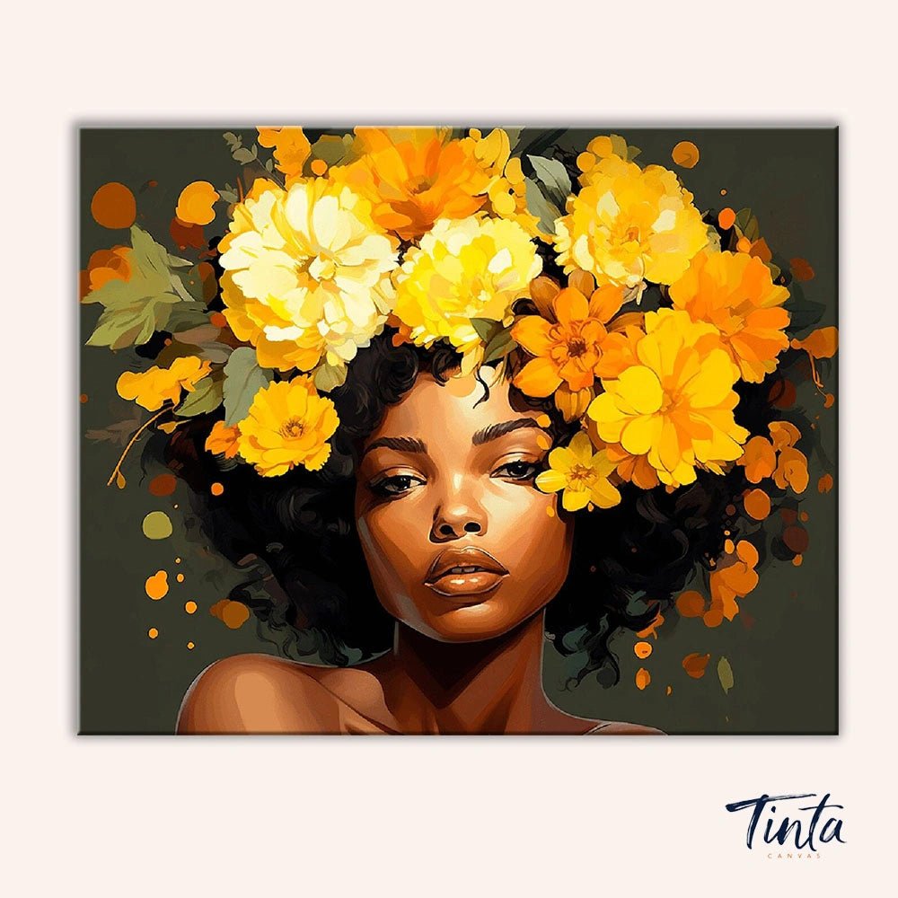 Golden Bloom Muse paint by numbers kit