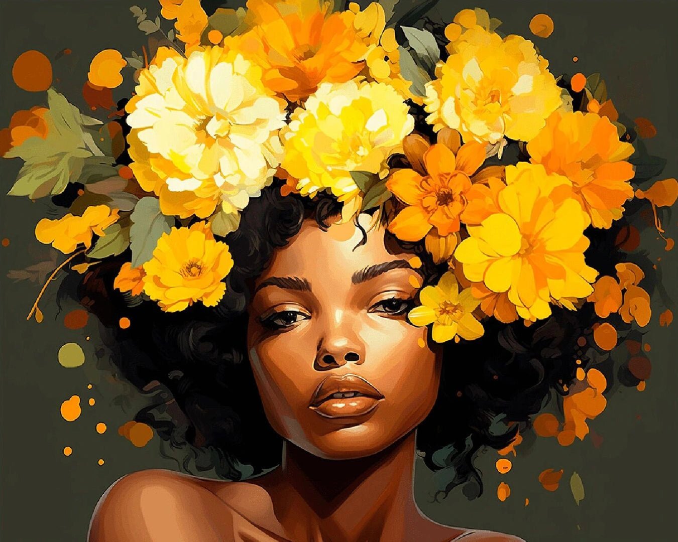 Golden Bloom Muse paint by numbers kit