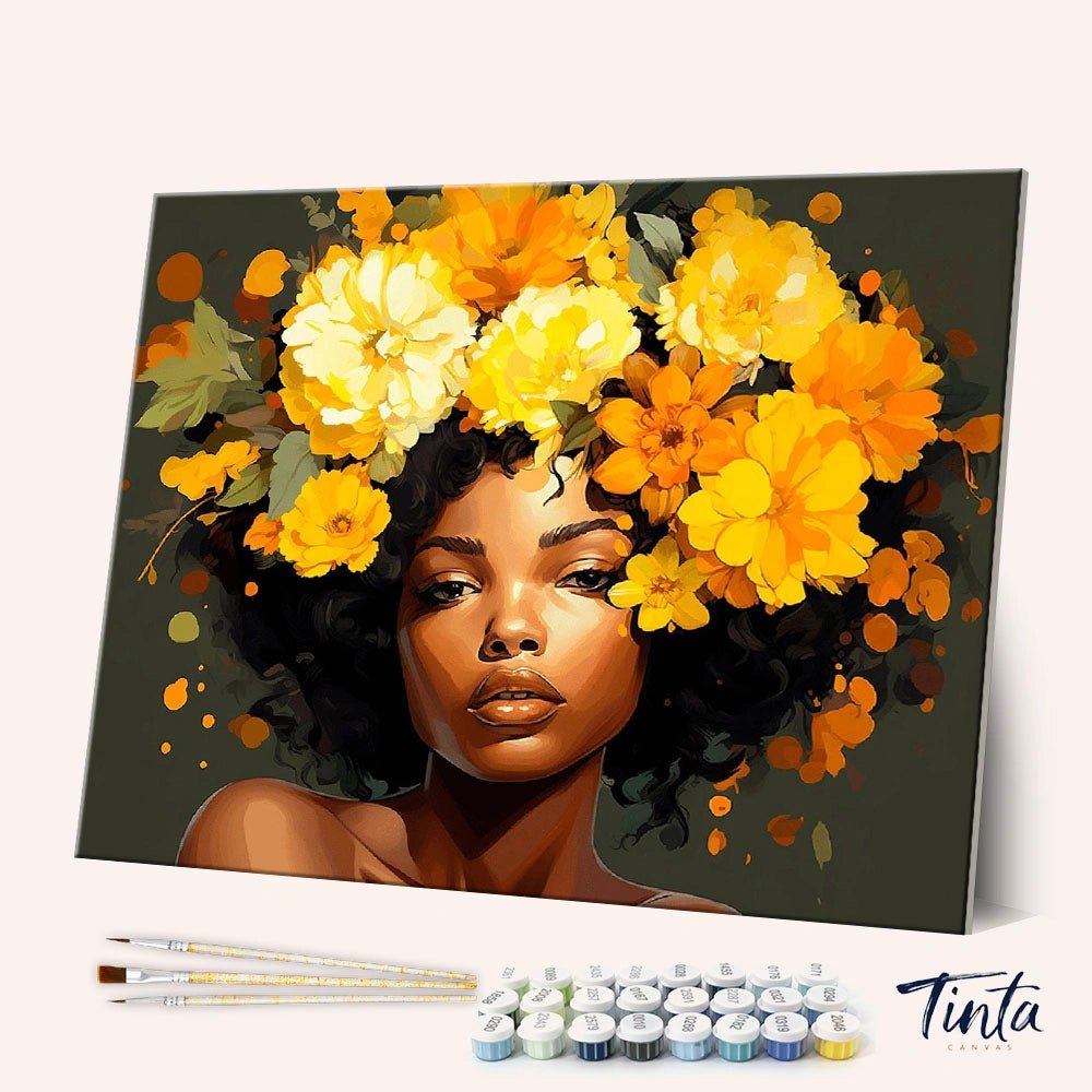 Golden Bloom Muse paint by numbers kit