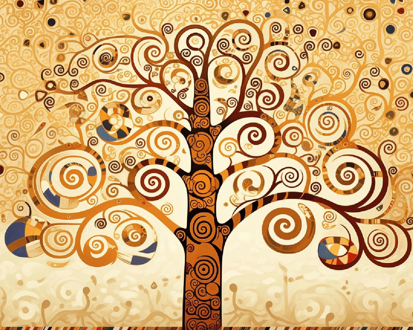 Golden Tree of Life paint by numbers kit