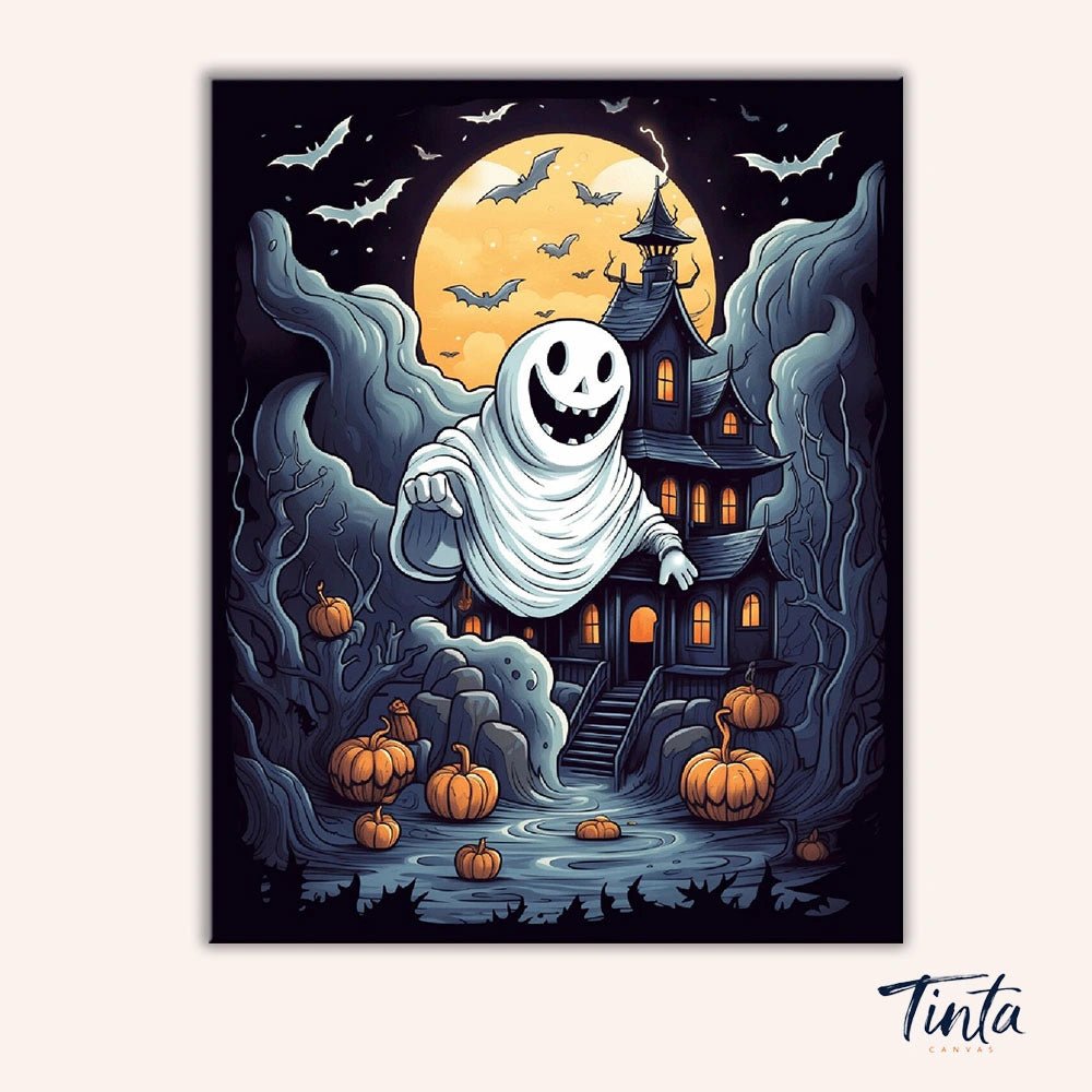 Haunted House Night paint by numbers kit