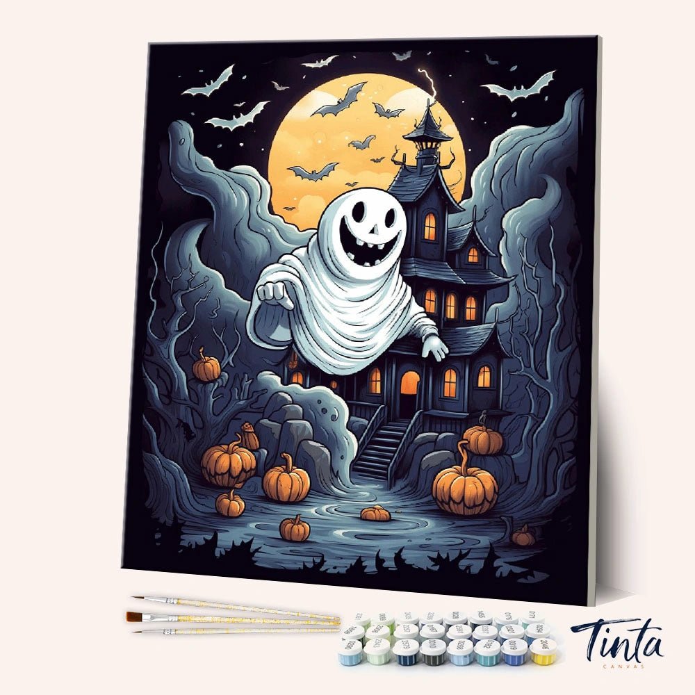 Haunted House Night paint by numbers kit