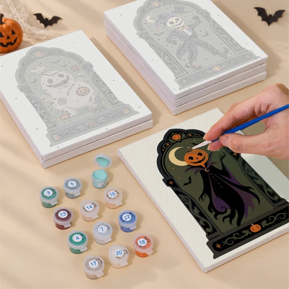 Haunted Portraits - Mini Paint by Numbers (6 Pieces) paint by numbers kit