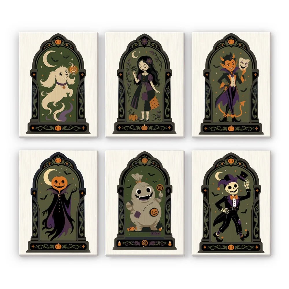 Haunted Portraits - Mini Paint by Numbers (6 Pieces) paint by numbers kit