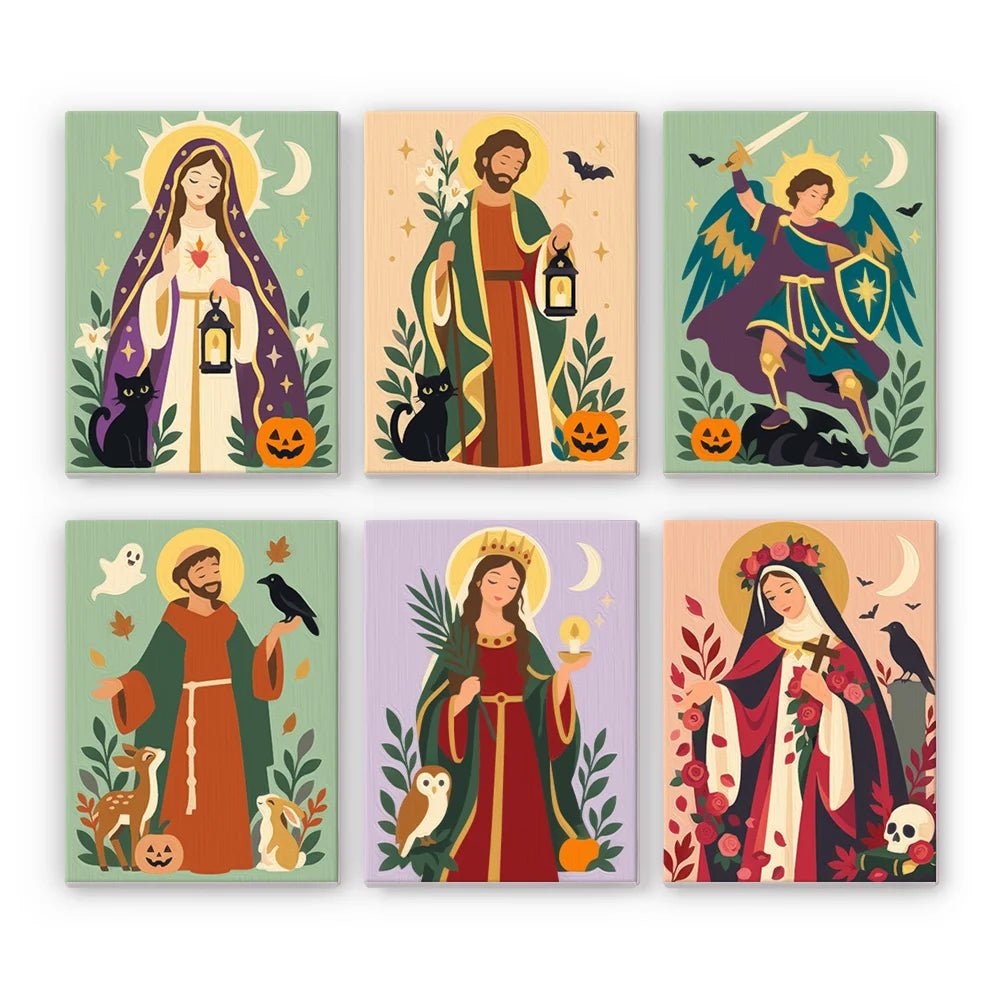Holy Haunts - Mini Paint by Numbers (6 Pieces) paint by numbers kit