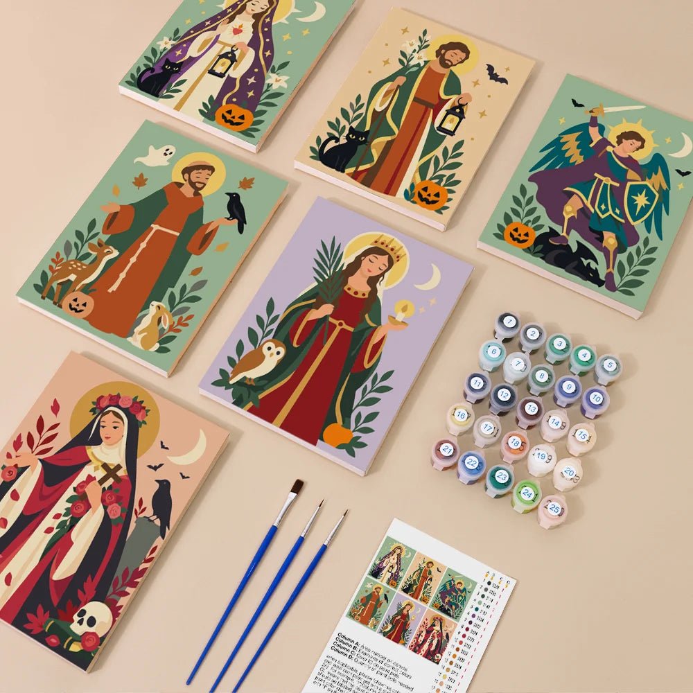 Holy Haunts - Mini Paint by Numbers (6 Pieces) paint by numbers kit