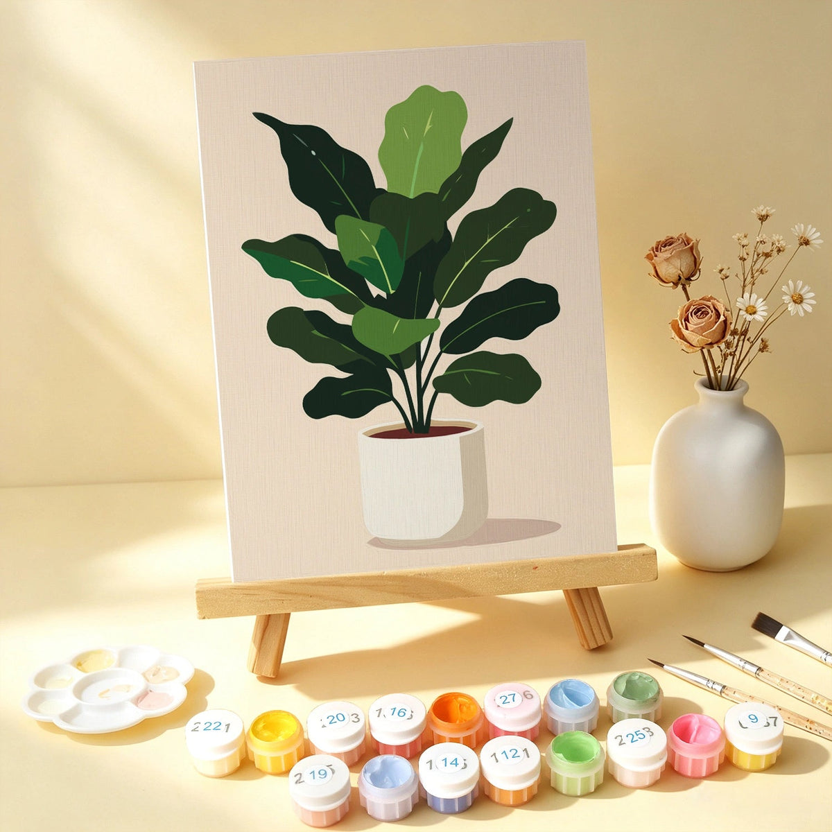 Houseplant Haven - Mini Paint by Numbers (6 Pieces) paint by numbers kit