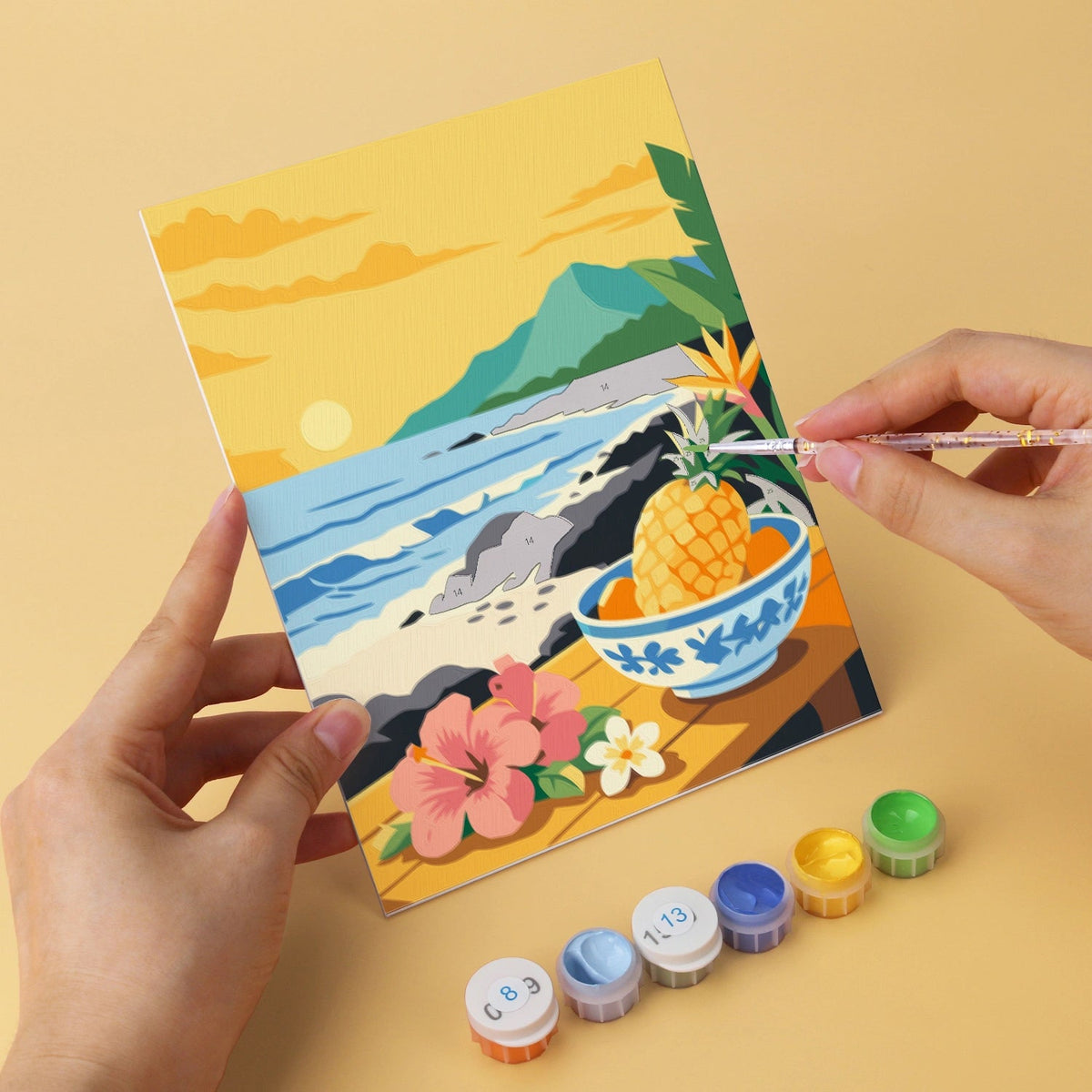 Island Escape - Mini Paint by Numbers (6 Pieces) paint by numbers kit