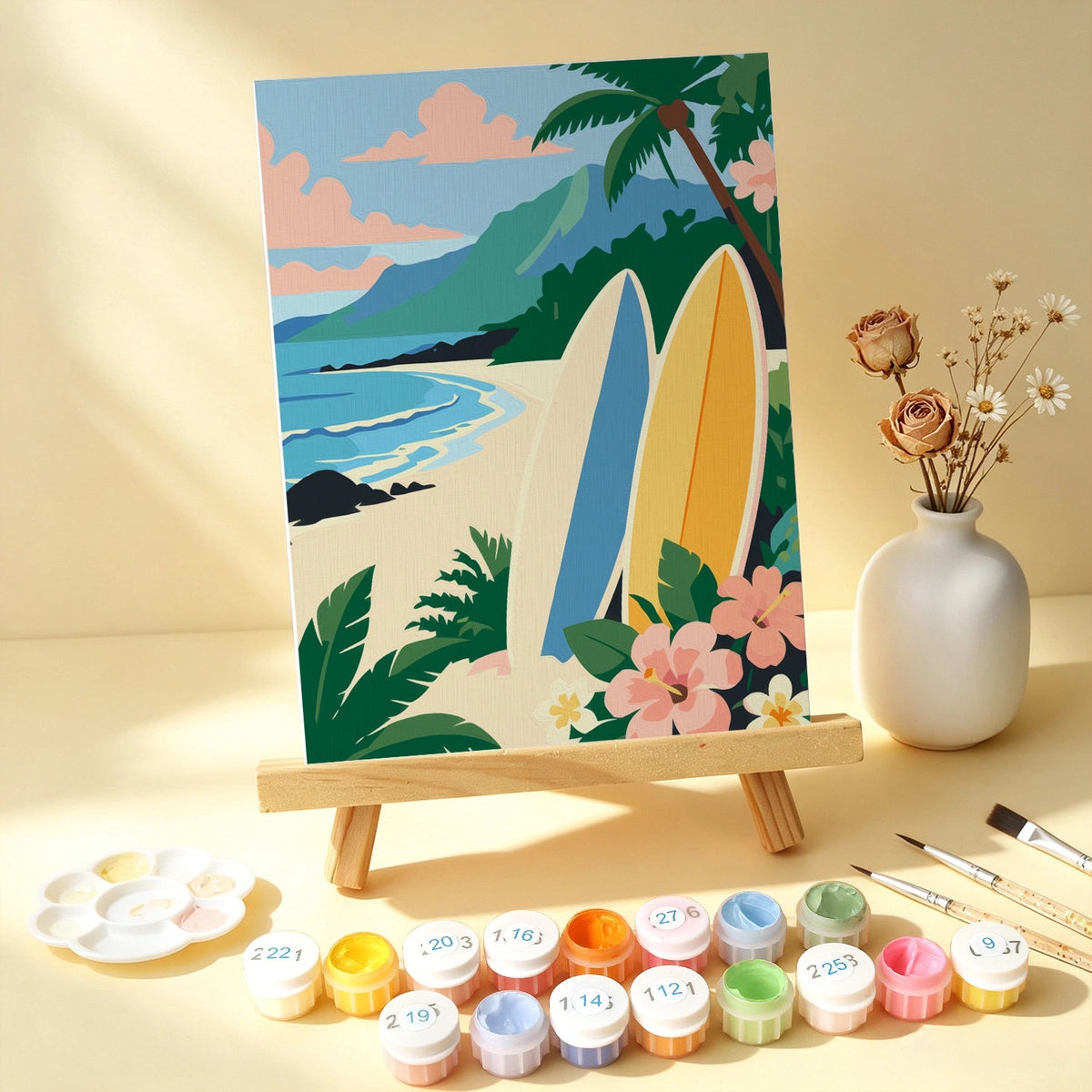Island Escape - Mini Paint by Numbers (6 Pieces) paint by numbers kit