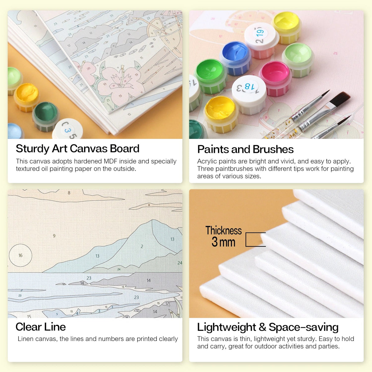 Island Escape - Mini Paint by Numbers (6 Pieces) paint by numbers kit