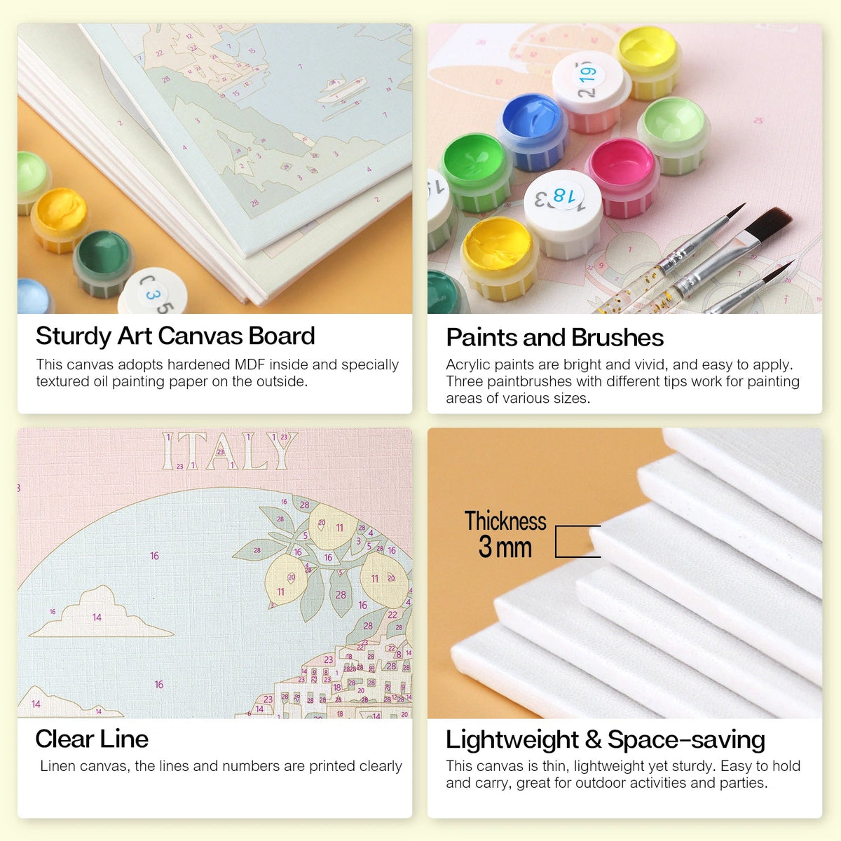 Mediterranean Escape - Mini Paint by Numbers (6 Pieces) paint by numbers kit