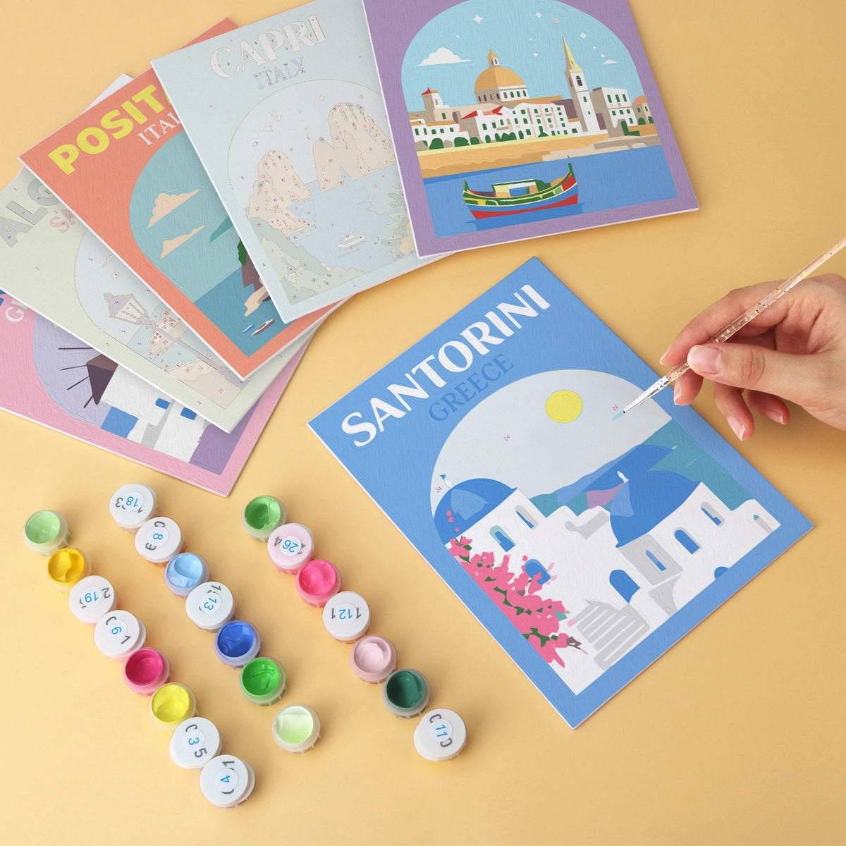 Mediterranean Escape - Mini Paint by Numbers (6 Pieces) paint by numbers kit