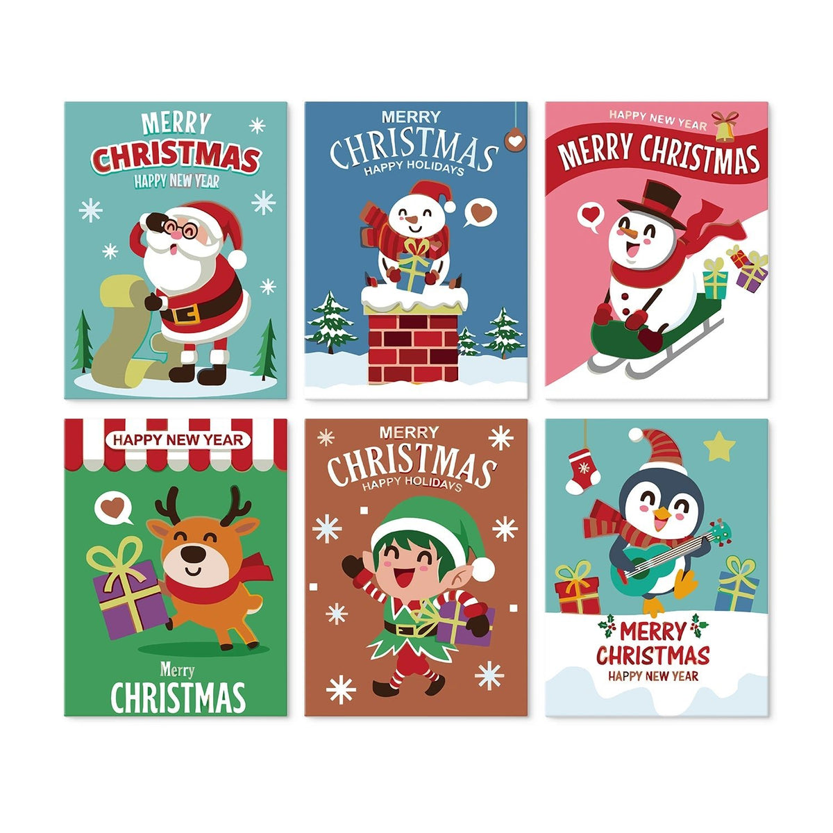 Merry Christmas Friends - Mini Paint by Numbers (6 Pieces) paint by numbers kit