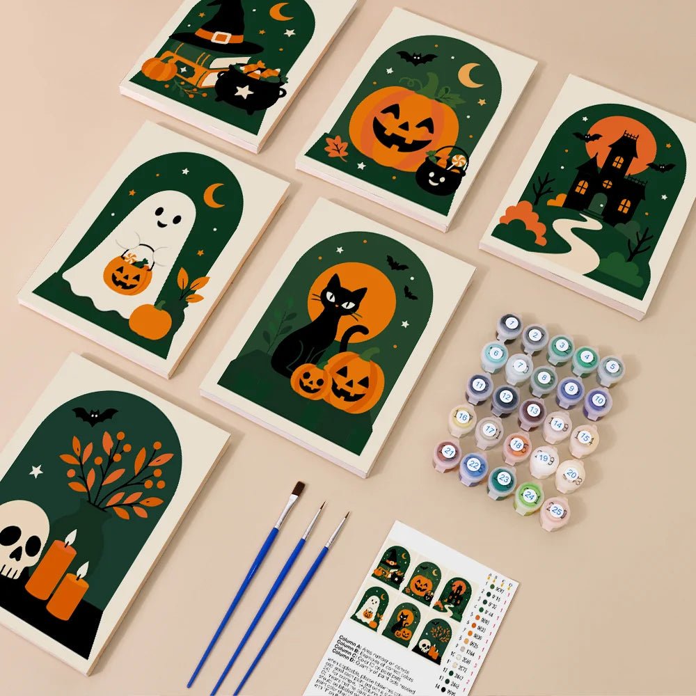 Midnight Icons - Mini Paint by Numbers (6 Pieces) paint by numbers kit