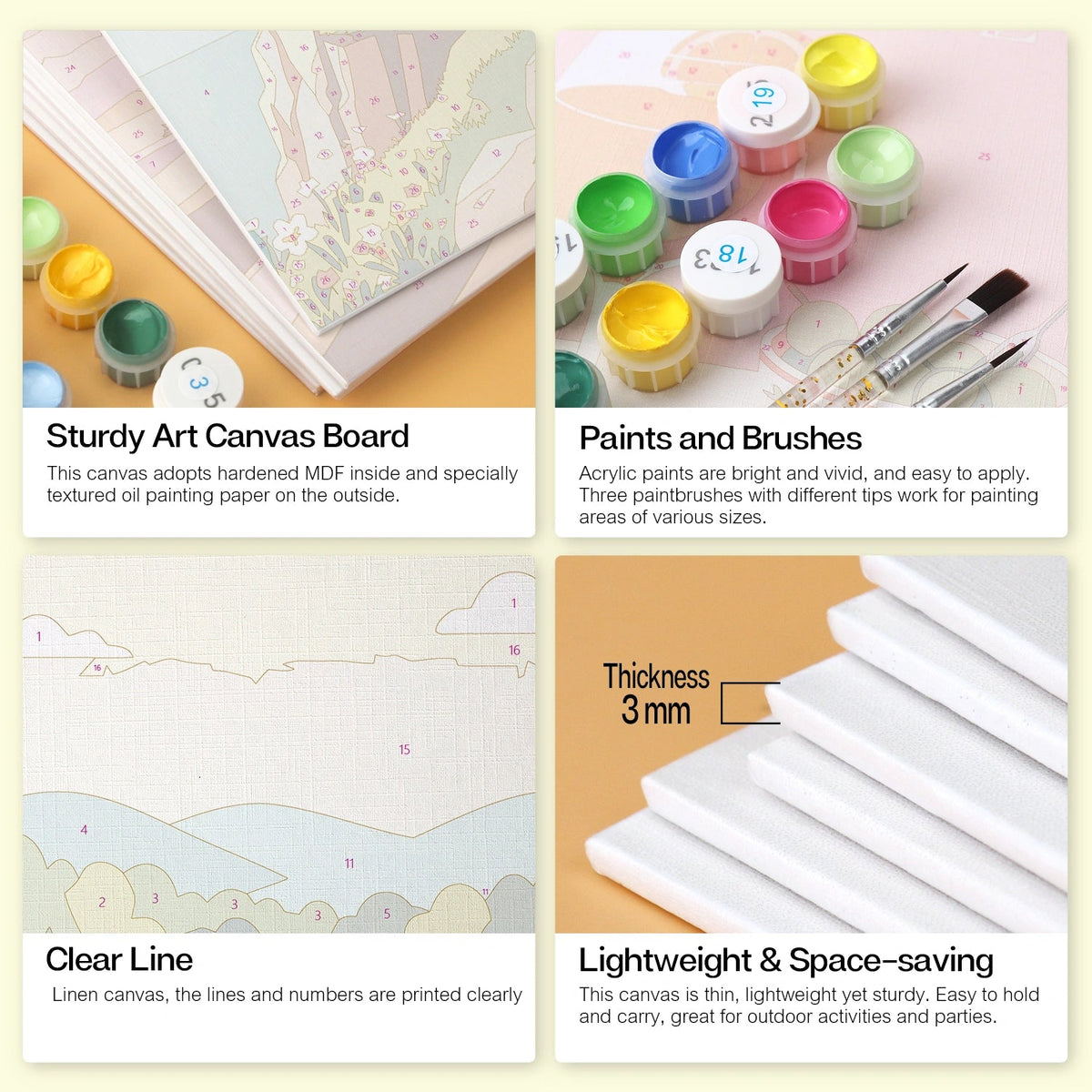 Nature Wanderlust - Mini Paint by Numbers (6 Pieces) paint by numbers kit