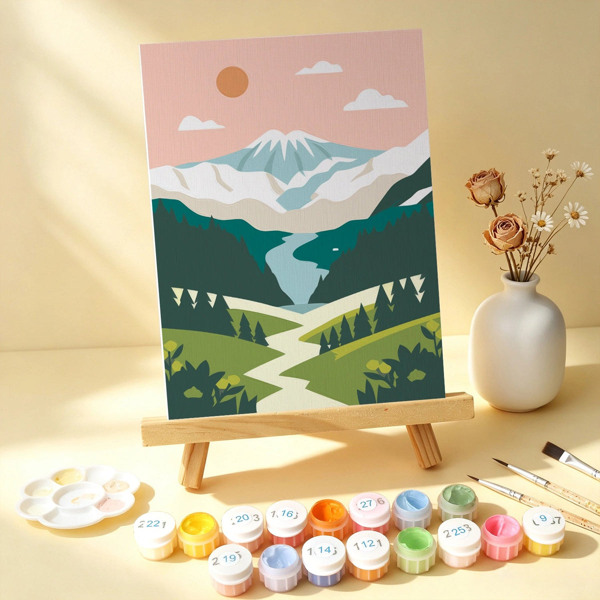 Nature Wanderlust - Mini Paint by Numbers (6 Pieces) paint by numbers kit