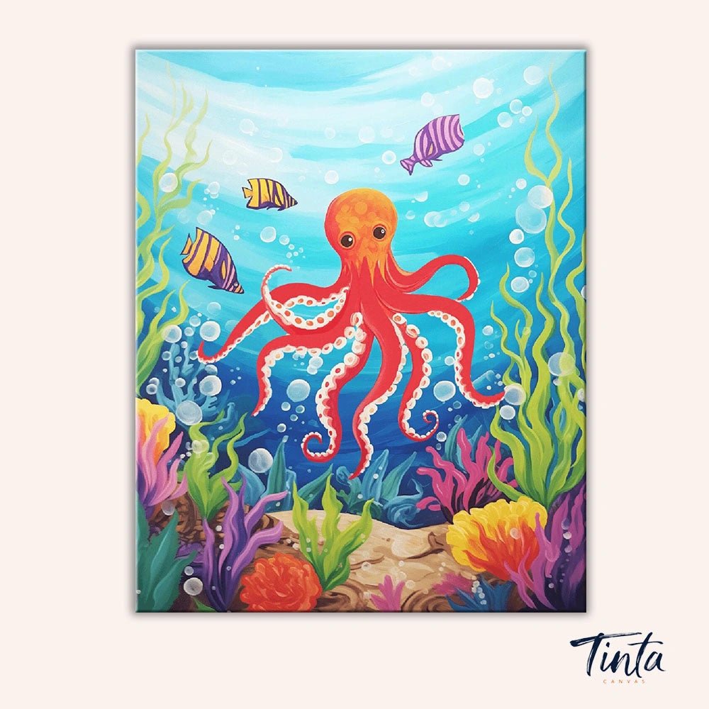 Ocean Echoes Octopus paint by numbers kit