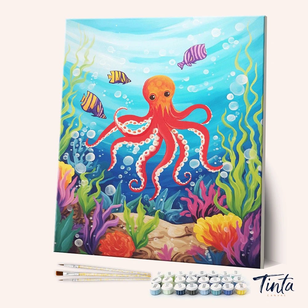 Ocean Echoes Octopus paint by numbers kit