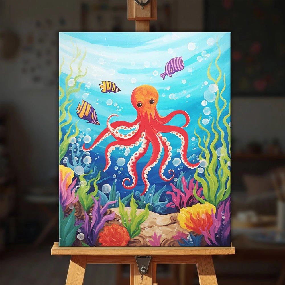 Ocean Echoes Octopus paint by numbers kit