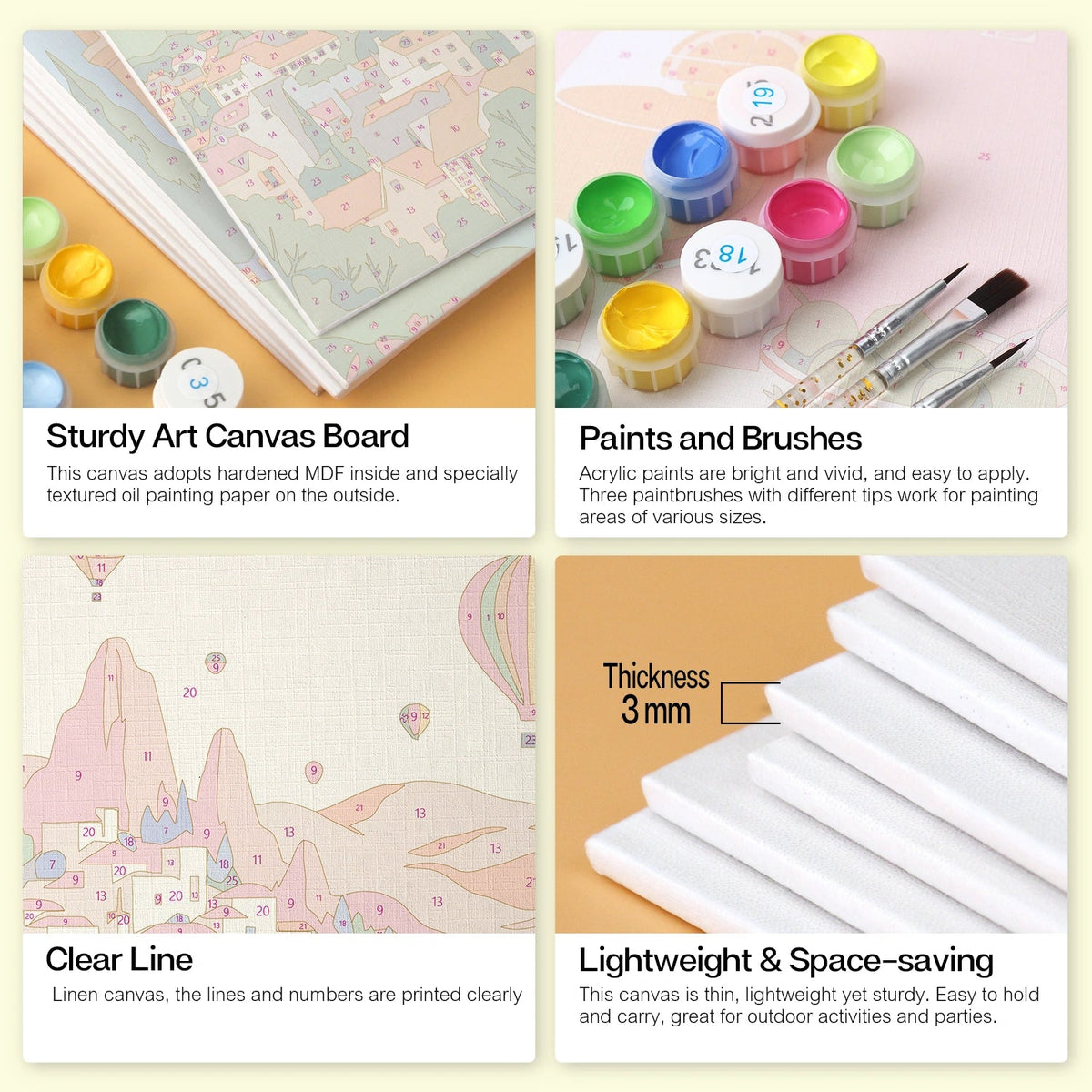 Passport to the World - Mini Paint by Numbers (6 Pieces) paint by numbers kit
