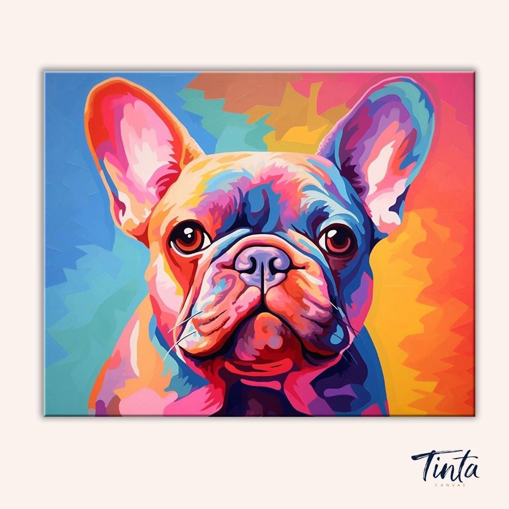 Pop Art Frenchie paint by numbers kit