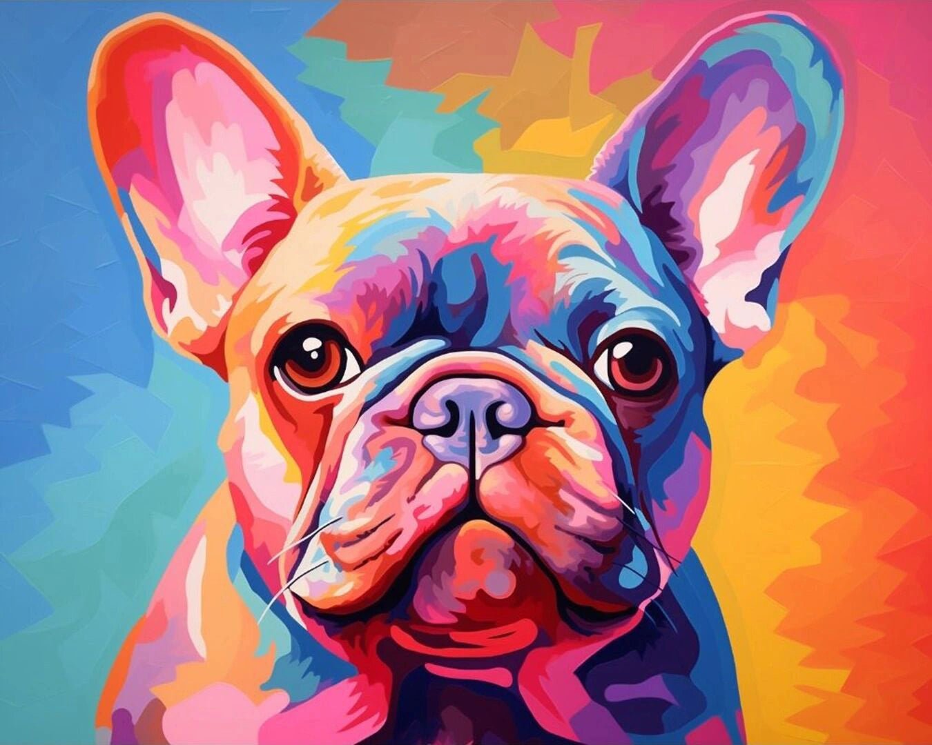 Pop Art Frenchie paint by numbers kit