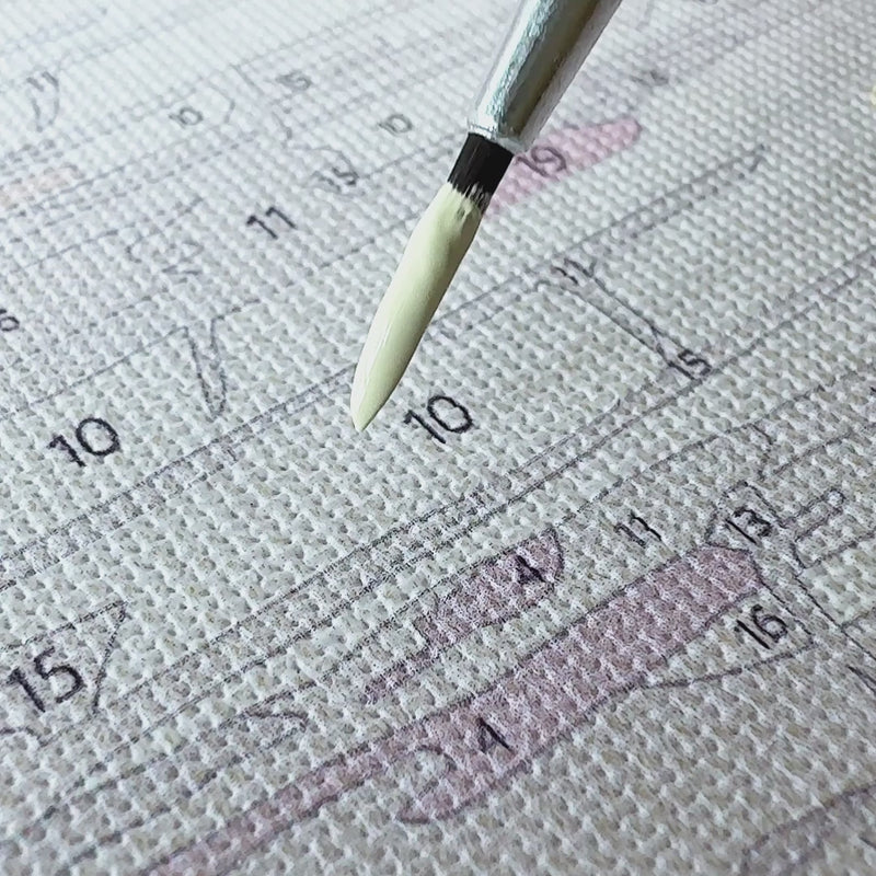 Tinta Canvas paint by numbers kit tutorial video showing step by step painting process using numbered canvas acrylic paints and brushes for adults