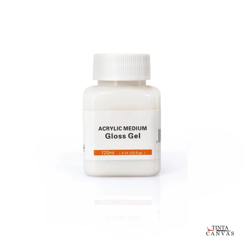 Acrylic primer gesso medium in a white bottle used to prepare canvas surfaces for acrylic painting