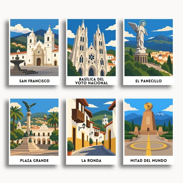Quito Travel Posters - 6 Mini Kits paint by numbers kit
